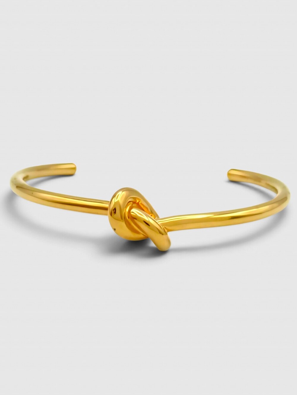 Celine Knot Open Cuff Bracelet Bangle Gold Tone